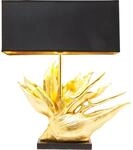 Kare Design Tischlampe Tropical Flower Schwarz/Gold, Desk Lamp, Tischleuchte,