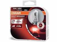 Osram Night Breaker Silver H4, +100% mehr Helligkeit, Halogen-Scheinwerferlampe,