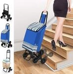 VOUNOT&reg; Einkaufstrolley Treppensteiger mit 3 R&auml;der, Trolly Einkaufswagen Klappbar,