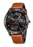 LOTUS Smartime Digital Herren Armbanduhr aus Edelstahl mit Lederarmband in der Farbe