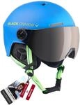 Black Crevice Erwachsene Skihelm Gstaad, blau-Lime/Visor Silver, 51-53 cm,