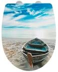 WENKO WC-Sitz Boat, High Gloss Oberfl&auml;che, Toilettendeckel mit Absenkautomatik aus