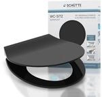 SCH&Uuml;TTE SLIM BLACK WC-Sitz, Duroplast Toilettensitz mit Absenkautomatik,