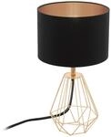 EGLO Nachttischlampe Carlton 2, Deko Tischlampe Vintage, Retro Lampe aus Metall und