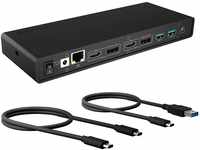 ICY BOX USB-C Docking Station (14-in-1) für 2 Monitore (2x HDMI & 2x DP), 5K...