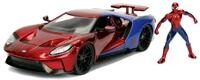 Jada Toys Marvel Spiderman 2017 Ford GT, 1:24 Modellauto inkl. Spiderman Figur,...