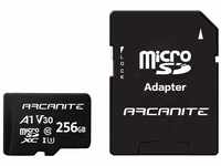 ARCANITE 256 GB microSDXC-Speicherkarte mit Adapter - A1, UHS-I U3, V30, 4K,...