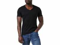 Replay Herren T-Shirt Kurzarm mit V-Ausschnitt, Black 098 (Schwarz), XS
