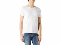 Replay Herren T-Shirt Kurzarm mit Rundhals Ausschnitt, Weiß (Optical White...