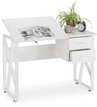 Relaxdays Schreibtisch neigbar, verstellbare Arbeitsfl&auml;che, Laptoptisch oder