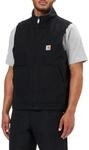 Carhartt Herren Loose Fit Washed Duck Sherpa-Lined Weste, Schwarz, L