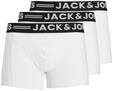 JACK & JONES Herren Sense Trunks 3-Pack Boxershorts, Wei&szlig;, M EU