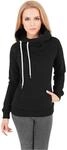 Urban Classics Damen Pullover Raglan High Neck Hoody, Schwarz, S, TB1076-00007-0051