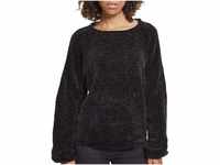 Urban Classics Damen Kvinders oversize chenille sweater Sweatshirt, Schwarz...