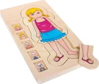 small foot Puzzle "Anatomie M&auml;dchen" aus Holz, lehrreiches Puzzle, 29-tlg. mit...