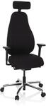 hjh OFFICE 608912 Profi B&uuml;rostuhl RESISTIO Stoff Schwarz Drehstuhl ergonomisch,