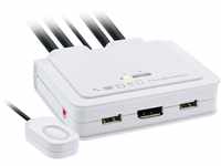 InLine 63613I KVM Switch, 2-fach, DisplayPort 1.2, 4K, USB, mit Audio, integr....