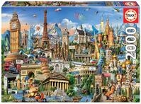 Educa - Wahrzeichen Europas | Puzzle 2.000 Teile f&uuml;r Erwachsene ab 14 Jahren,