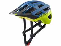 Cratoni Helmets Unisex – Erwachsene AllRace Fahrradhelm, blau-gelb, M-L 56-61