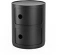 Kartell Componibili Recycled, Container 2-f&auml;cher, Matt-schwarz