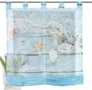 Home fashion Schlaufenraffrollo Voile Digitaldruck MARITIM, Polyester, Blau, 140 x