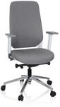 hjh OFFICE 790006 Profi B&uuml;rostuhl CHIARO T4 Stoff Grau/Wei&szlig; Drehstuhl ergonomisch,