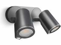 Steinel LED Strahler Spot DUO S anthrazit, 90° Bewegungsmelder, inkl. LED