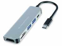 Conceptronic DONN02G Multifunktionaler 6-in-1-USB-C-zu-HDMI/USB-C PD/USB