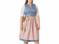 Stockerpoint Damen Dirndl Melinda Kleid für besondere Anlässe, blau-Taupe, 38