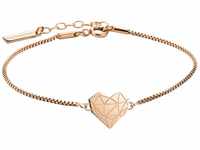 LIEBESKIND Damen Armband Herz Edelstahl Silber 20 cm (roségold)