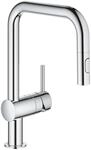 GROHE Minta, K&uuml;chenarmatur 2 Strahlarten (Wasserhahn K&uuml;che mit ausziehbarer Brause,