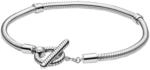 PANDORA Icons T-Verschluss Schlangen-Gliederarmband 20 cm Silber