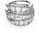Swarovski Hyperbola Wrap Ring, Verschiedene Schliffe, Wei&szlig;, Rhodiniert