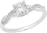 s.Oliver Zirkoniaring f&uuml;r Damen, 925 Sterling Silber, Rhodiniert, Gr&ouml;&szlig;e: 52