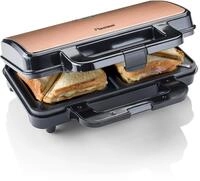 Bestron XL Sandwichmaker f&uuml;r 2 Sandwiches, 900 Watt &ndash; Antihaftbeschichteter