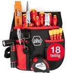 Wiha Werkzeug Set Grundausstattung Elektriker 18 teilig I G&uuml;rteltasche I f&uuml;r