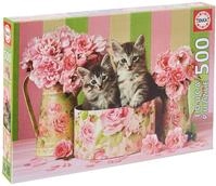 Educa 17960, K&auml;tzchen und Rosen, 500 Teile Puzzle f&uuml;r Erwachsene und Kinder ab 10