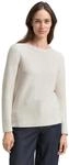 TOM TAILOR Damen Basic Strickpullover aus Bio-Baumwolle, 24192 - Dusty Alabaster