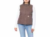 Carhartt Damen Relaxed Fit Washed Duck Sherpa Lined Weste , Braungrau, XS