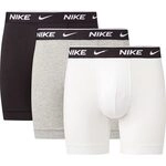 Nike Herren Everyday Cotton Stretch Boxershorts, Schwarz - Grau - Wei&szlig;, L EU
