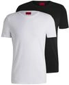 HUGO Herren Round Zweierpack Slim-Fit T-Shirts aus Stretch-Baumwolle Wei&szlig; M