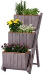 dobar&reg; 29252e ausklappbare Pflanztreppe Dreistufig | Blumentreppe mit 3 separaten