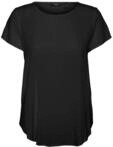 VERO MODA Damen Basic T-Shirt Kurzarm Rundhals Top Langes Einfarbiges Oberteil