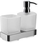 emco loft Glashalter und Fl&uuml;ssigseifenspender, Wandmodell, 053100100, Farbe:...