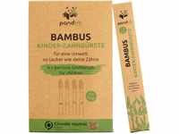 pandoo 4er Set Bambus Zahnbürste | vegan | BPA frei | Speziell für Kinder | Bio &
