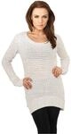 Urban Classics Damen Pullover Ladies Long Wideneck Sweater, Gr. Small, Wei&szlig;