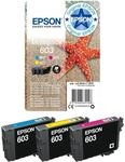 Epson 603 Starfish Genuine Multipack, 3-Colours Ink Cartridges