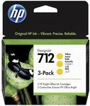 HP 712 3er-Pack Gelb 29 ml Original Druckerpatrone (3ED79A) mit originaler...