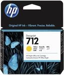 HP 712 Gelb 29 ml Original Druckerpatrone (3ED69A) mit originaler Tinte, f&uuml;r