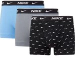 Nike Herren Everyday Cotton Stretch Boxershorts, Swoosh Print/Grey/Uni. Blue, XL EU